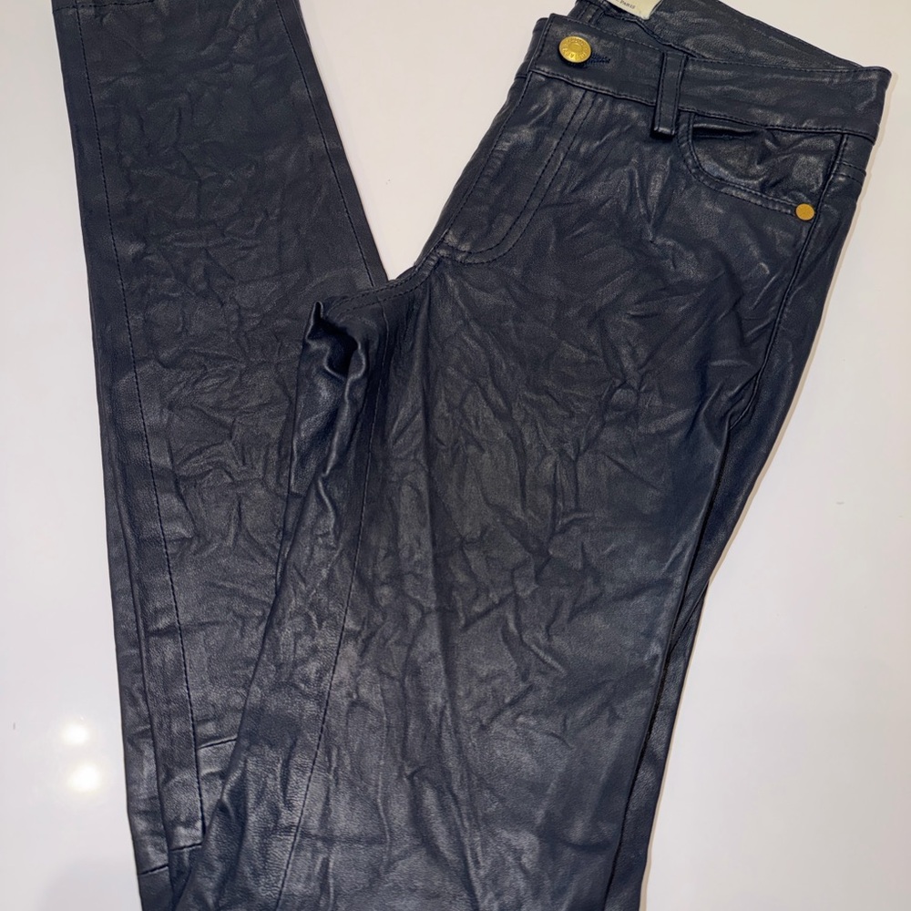 Zadig&Voltaire Crinkled Leather Pants - Navy